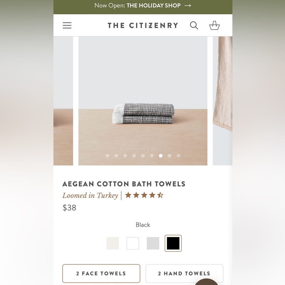 The Citizenry Aegean textured face towel (s)